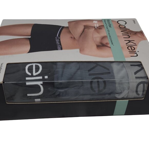Calvin Klein Low Rise Trunk Brief Size XL 3 Pack Microfiber Recycled Gray Black - Picture 4 of 8